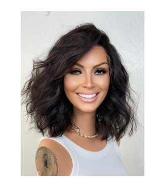 Rich Golden Cowboy Copper Human Hair Blend Dominican Blowout Texture Lace Front Wig