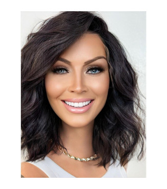Rich Golden Cowboy Copper Human Hair Blend Dominican Blowout Texture Lace Front Wig