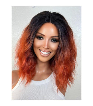 Orange Copper Wig, Auburn Spooky Halloween Hairstyle Wig, Creepy Crazy Unisex Costume