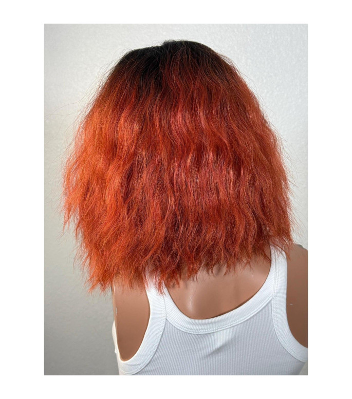 Orange Copper Wig, Auburn Spooky Halloween Hairstyle Wig, Creepy Crazy Unisex Costume