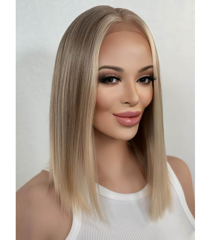 Lightest Natural Blonde, Glazed Sun-Kissed Blond Balayage Highlights, Human Hair Blend