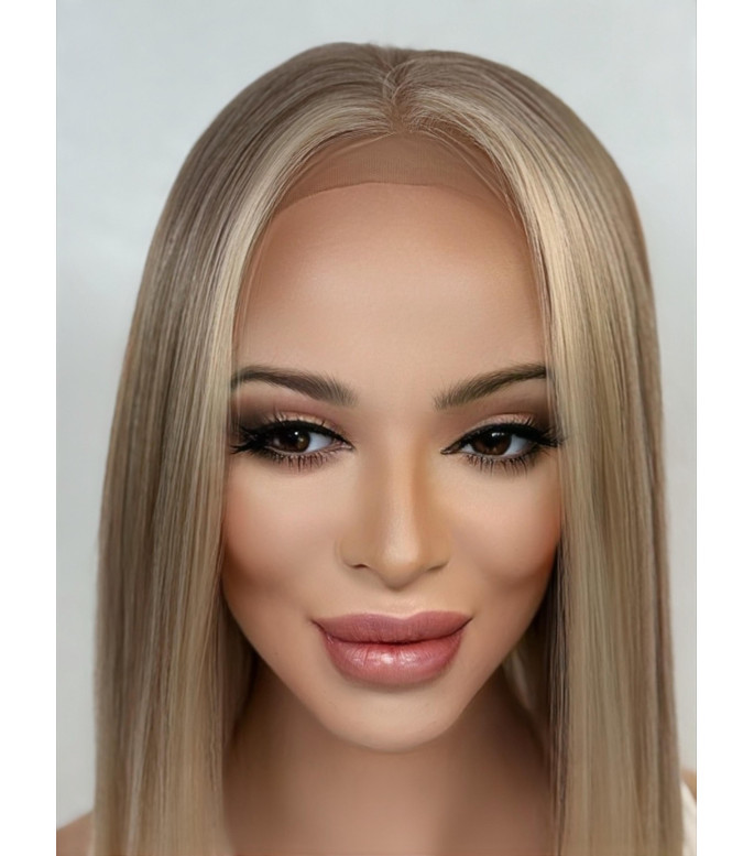 Lightest Natural Blonde, Glazed Sun-Kissed Blond Balayage Highlights, Human Hair Blend