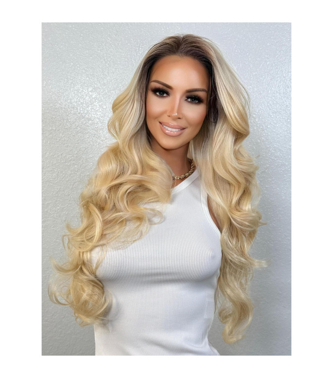 Vanilla Blonde Hair Human Hair Blend Wig | 13x6 Free Part HD Invisible Lace Front Long