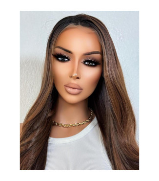 Dark Auburn Brown Black Mix Short Pixie Wig