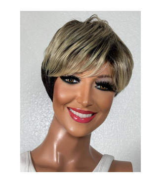 Black Blonde Mix Short Pixie Wig