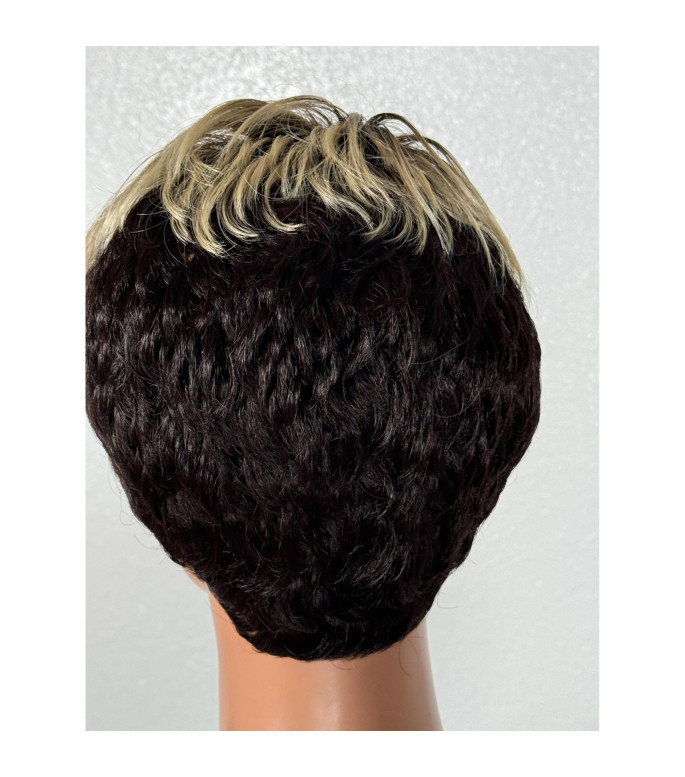 Black Blonde Mix Short Pixie Wig