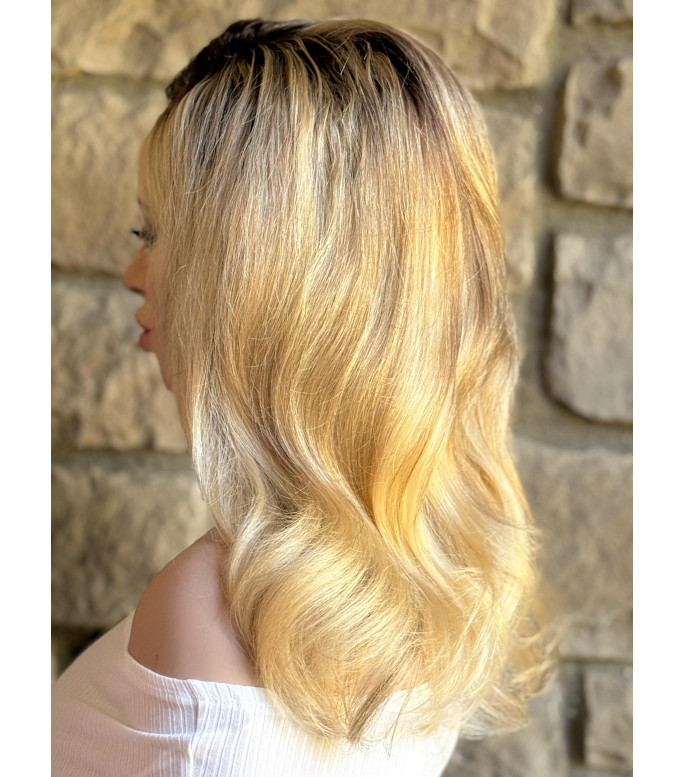 Creamy Sun-Kissed Blonde Human Hair Lace Top Wig