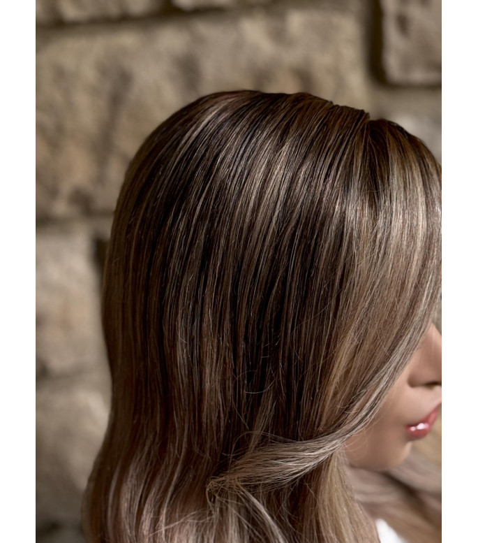Creamy Vanilla Blonde Wig, Ash Brown Soft Natural Roots | 18 Lace Top 150 Density | Blond