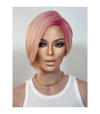 Short Pink Wig/ Breast Cancer Awareness Hairstyle Wig/ Theatrical Fantasy Unicorn Fuchsia
