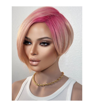 Short Pink Wig/ Breast Cancer Awareness Hairstyle Wig/ Theatrical Fantasy Unicorn Fuchsia