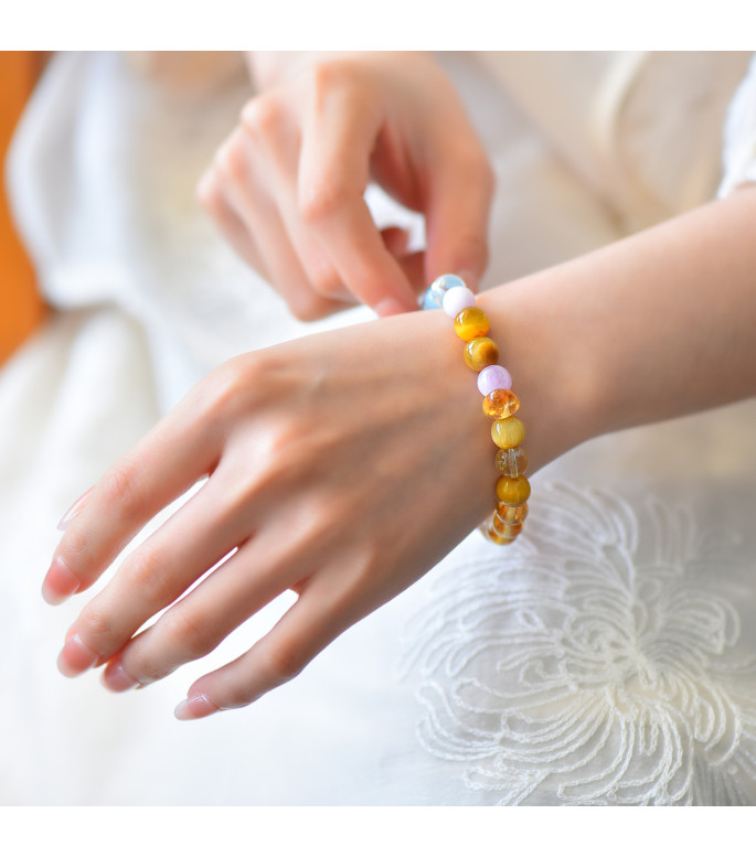 Multi-Gemstone Crystal Healing Bracelet for Women, 8mm Beads, Includes Gift Box