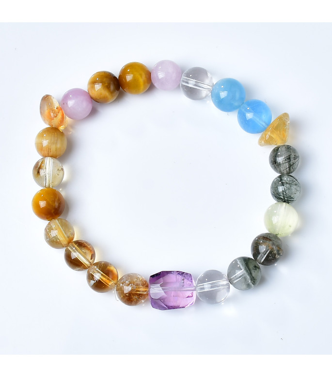Multi-Gemstone Crystal Healing Bracelet for Women, 8mm Beads, Includes Gift Box