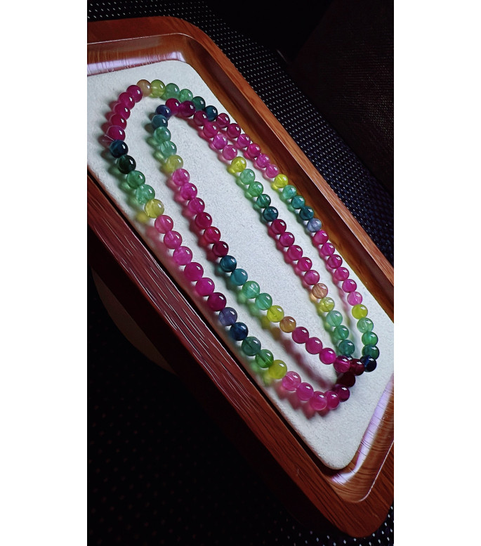 327F8 exquisite color code tourmaline three circle bracelet, specification 5.8mm, weight
