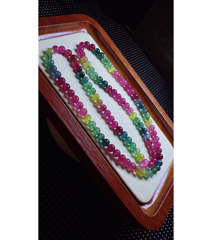 327F8 exquisite color code tourmaline three circle bracelet, specification 5.8mm, weight