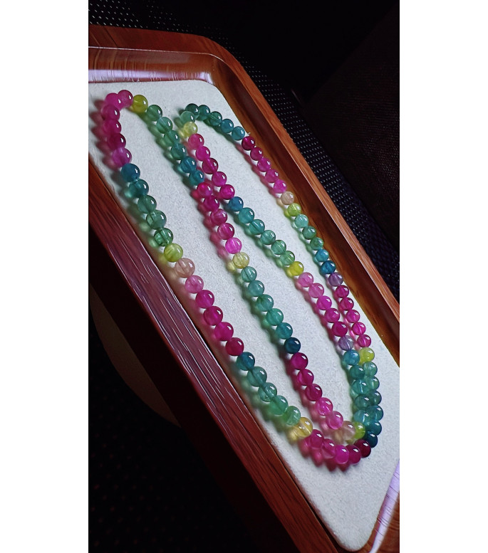 327F7 exquisite color code tourmaline three circle bracelet, size 5mm, weight 23.4 grams 327F7 exquisite color code tourmaline three circle bracelet, size 5mm, weight 23.4 grams