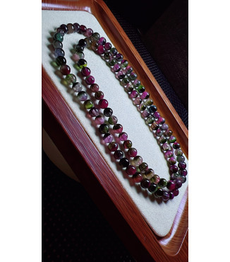 327F2 exquisite old watermelon tourmaline three circle bracelet, specification 5.5mm