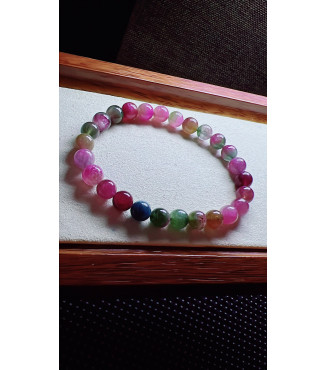 325F10 exquisite watermelon tourmaline bracelet, size 7.2mm, weight 15.2 grams, crystal