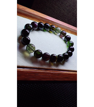 325F8 exquisite black beauty tourmaline bracelet, size 10mm, weight 30g, crystal