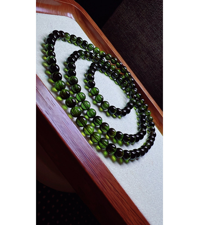 325F5 exquisite green tourmaline three circle bracelet, size 5mm, weight 25.2 grams