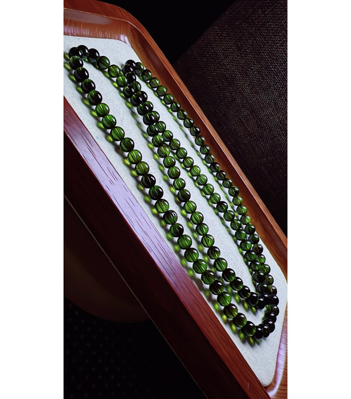 325F5 exquisite green tourmaline three circle bracelet, size 5mm, weight 25.2 grams