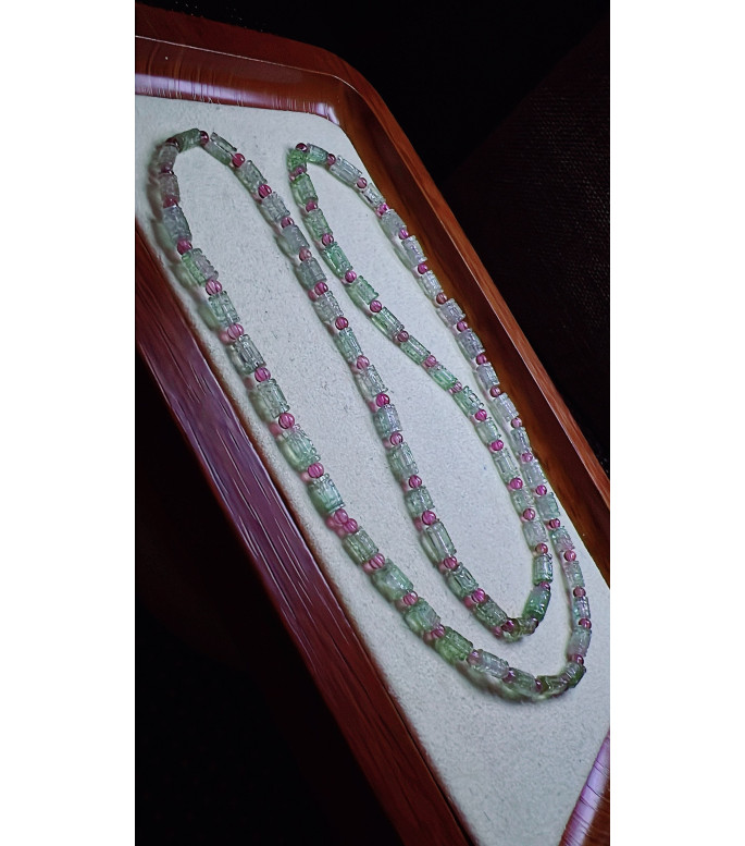 325F3 exquisite blue-green patterned bead tourmaline three turn bracelet, specification 325F3 exquisite blue-green patterned bead tourmaline three turn bracelet, specification