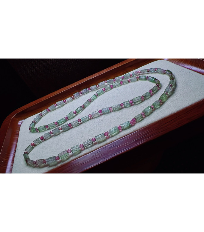 325F3 exquisite blue-green patterned bead tourmaline three turn bracelet, specification 325F3 exquisite blue-green patterned bead tourmaline three turn bracelet, specification