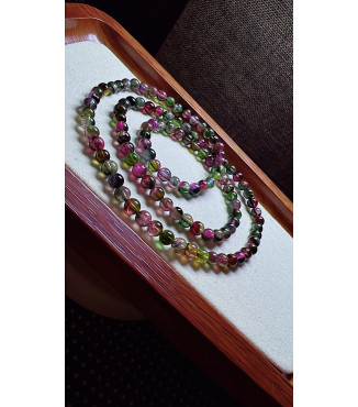 325F1 exquisite old watermelon tourmaline three circle bracelet, size 5mm, weight 23.3g