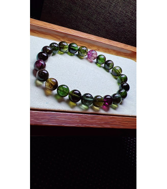 321F11 exquisite black sugar tourmaline bracelet, size 9mm, weight 26.9g, crystal