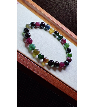 321F9 exquisite black sugar tourmaline bracelet, size 8mm, weight 20.3g, crystal