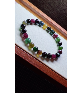 321F9 exquisite black sugar tourmaline bracelet, size 8mm, weight 20.3g, crystal