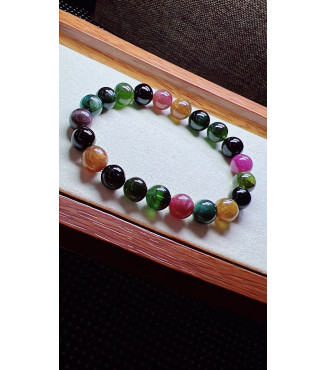 321F8 exquisite antique candy tourmaline bracelet, size 9mm, weight 25.5g, crystal