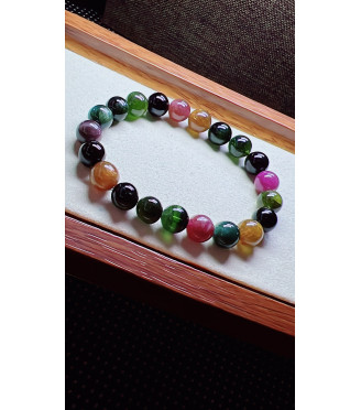 321F8 exquisite antique candy tourmaline bracelet, size 9mm, weight 25.5g, crystal