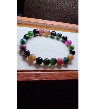 321F8 exquisite antique candy tourmaline bracelet, size 9mm, weight 25.5g, crystal
