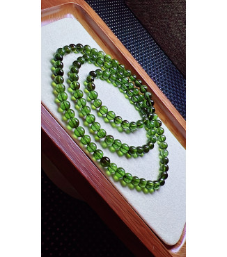 321F6 exquisite green tourmaline three circle bracelet, specification 5.5mm, weight 30g