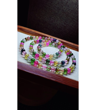 321F1 exquisite candy tourmaline three circle bracelet, size 5.7mm, weight 29.2g, crystal