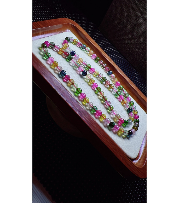 321F1 exquisite candy tourmaline three circle bracelet, size 5.7mm, weight 29.2g, crystal