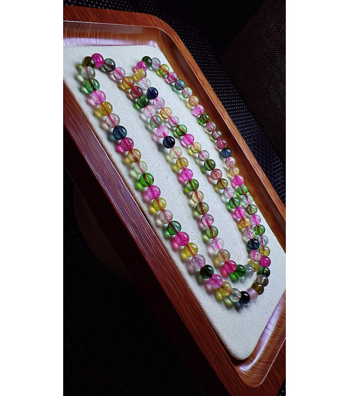 321F1 exquisite candy tourmaline three circle bracelet, size 5.7mm, weight 29.2g, crystal