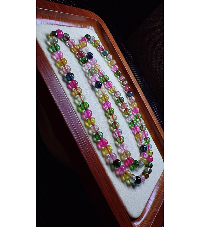 321F1 exquisite candy tourmaline three circle bracelet, size 5.7mm, weight 29.2g, crystal