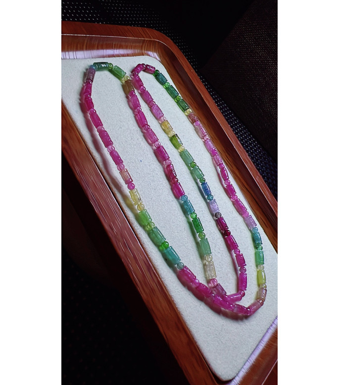 317F4 exquisite patterned tourmaline three circle bracelet, size 3.5 X6mm, weight 13.1