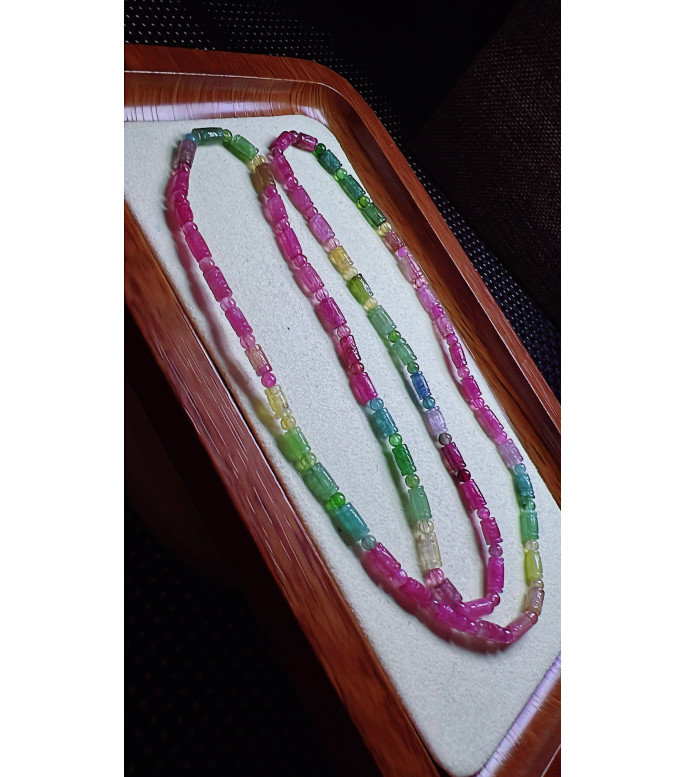 317F4 exquisite patterned tourmaline three circle bracelet, size 3.5 X6mm, weight 13.1