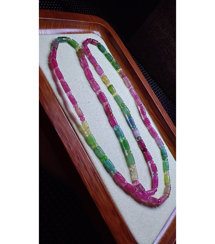 317F4 exquisite patterned tourmaline three circle bracelet, size 3.5 X6mm, weight 13.1