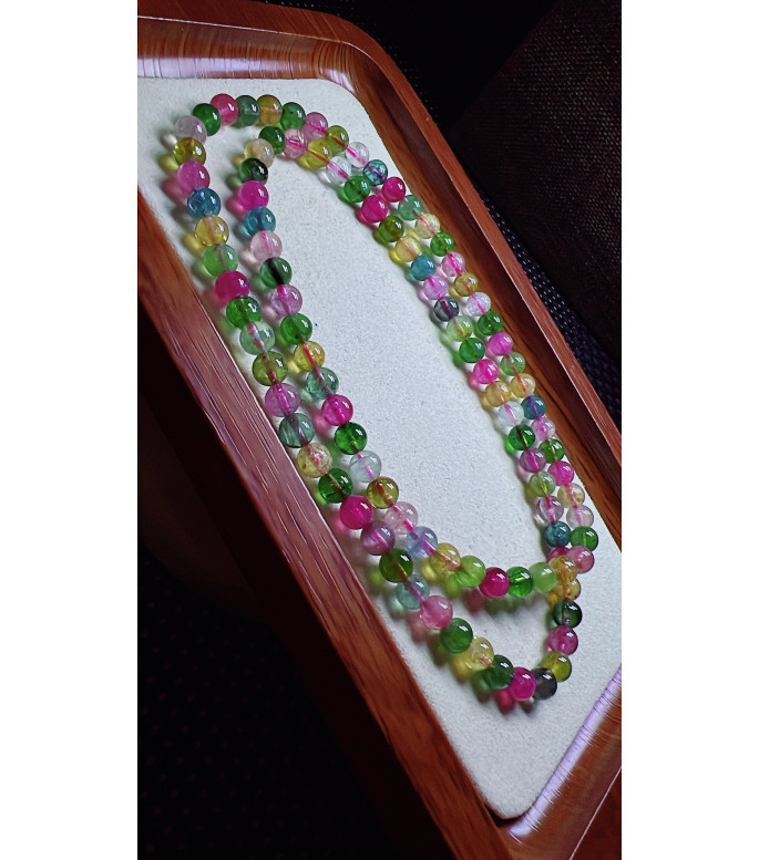 317F2 exquisite candy tourmaline three circle bracelet, size 5.8mm, weight 30.6g, crystal