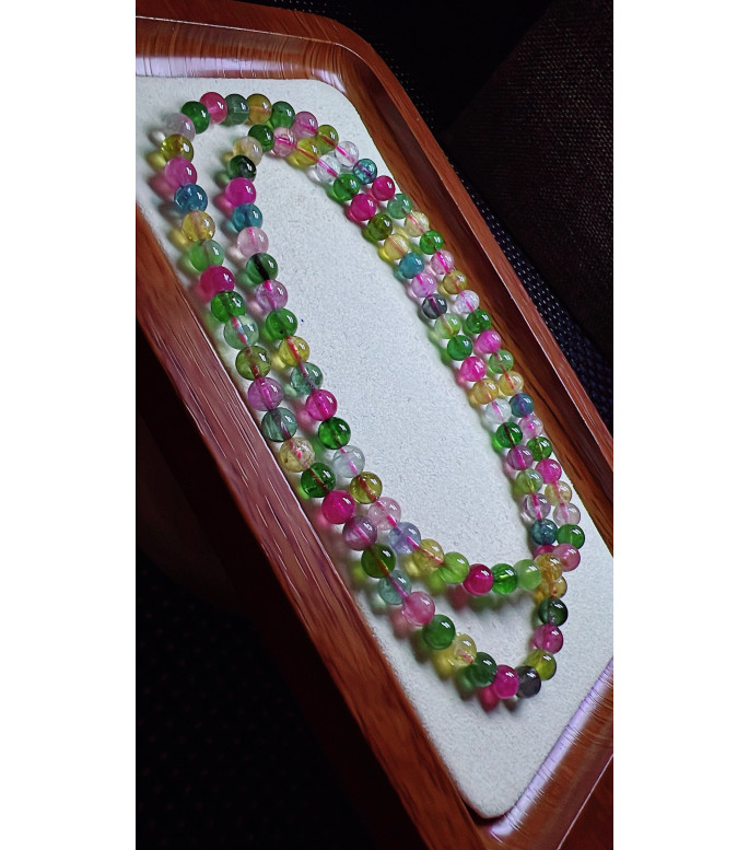 317F2 exquisite candy tourmaline three circle bracelet, size 5.8mm, weight 30.6g, crystal