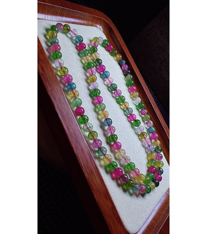 317F2 exquisite candy tourmaline three circle bracelet, size 5.8mm, weight 30.6g, crystal