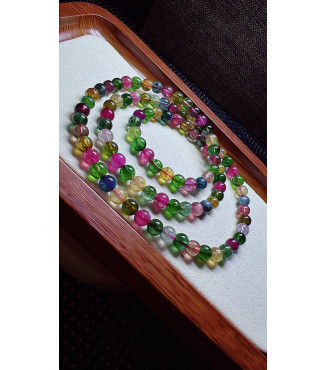 317F1 exquisite candy tourmaline three circle bracelet, size 5.8mm, weight 30g, crystal