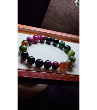 313F15 exquisite old mine black beauty tourmaline bracelet, size 11.5mm, weight 44.6g