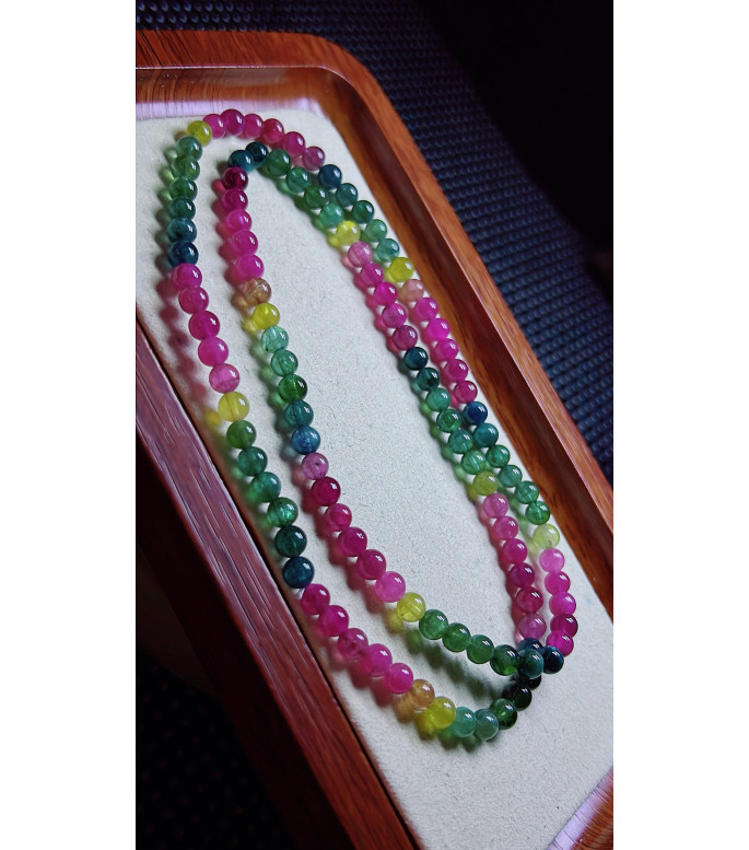 313F8 exquisite color code tourmaline three circle bracelet, size 5mm, weight 24.2 grams 313F8 exquisite color code tourmaline three circle bracelet, size 5mm, weight 24.2 grams