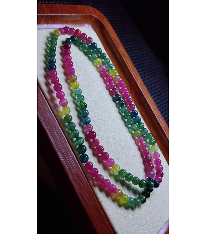 313F8 exquisite color code tourmaline three circle bracelet, size 5mm, weight 24.2 grams 313F8 exquisite color code tourmaline three circle bracelet, size 5mm, weight 24.2 grams