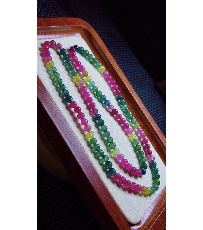 313F8 exquisite color code tourmaline three circle bracelet, size 5mm, weight 24.2 grams 313F8 exquisite color code tourmaline three circle bracelet, size 5mm, weight 24.2 grams