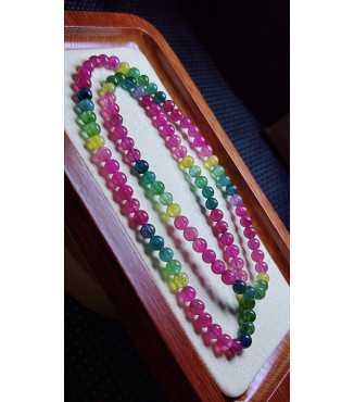 313F7 exquisite color code tourmaline three circle bracelet, size 5.8mm, weight 28.7g